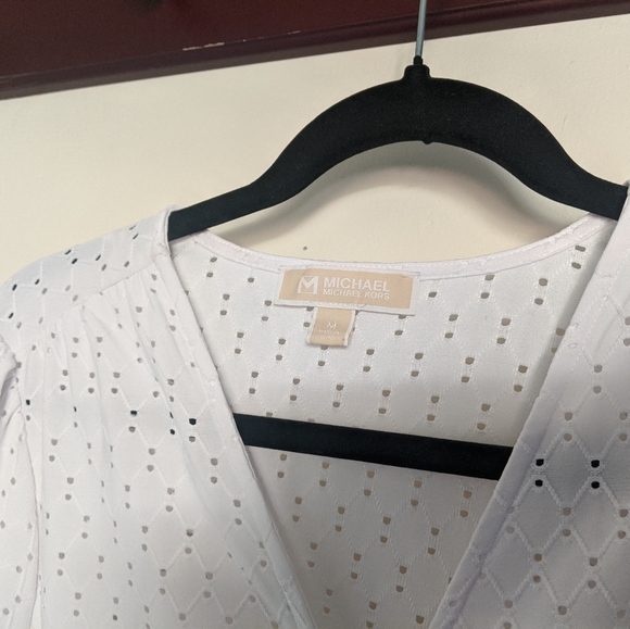 White Faux Wrap Top - Picture 5 of 6